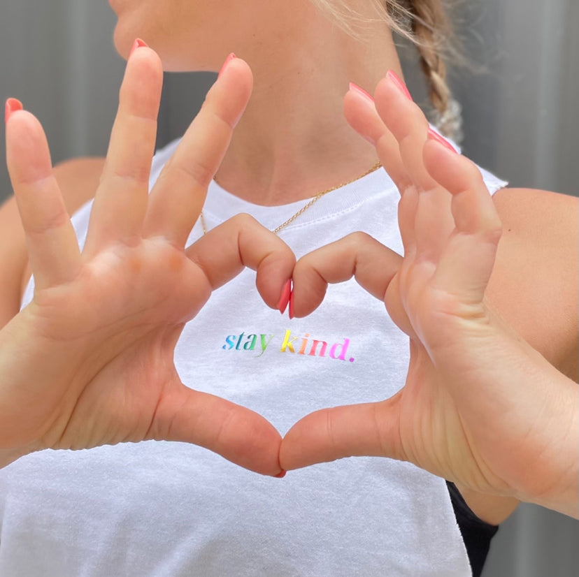 Stay kind ladies pride tank